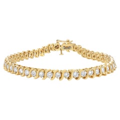 Bracelet à maillons en or jaune 10 carats avec diamants de 4,0 carats