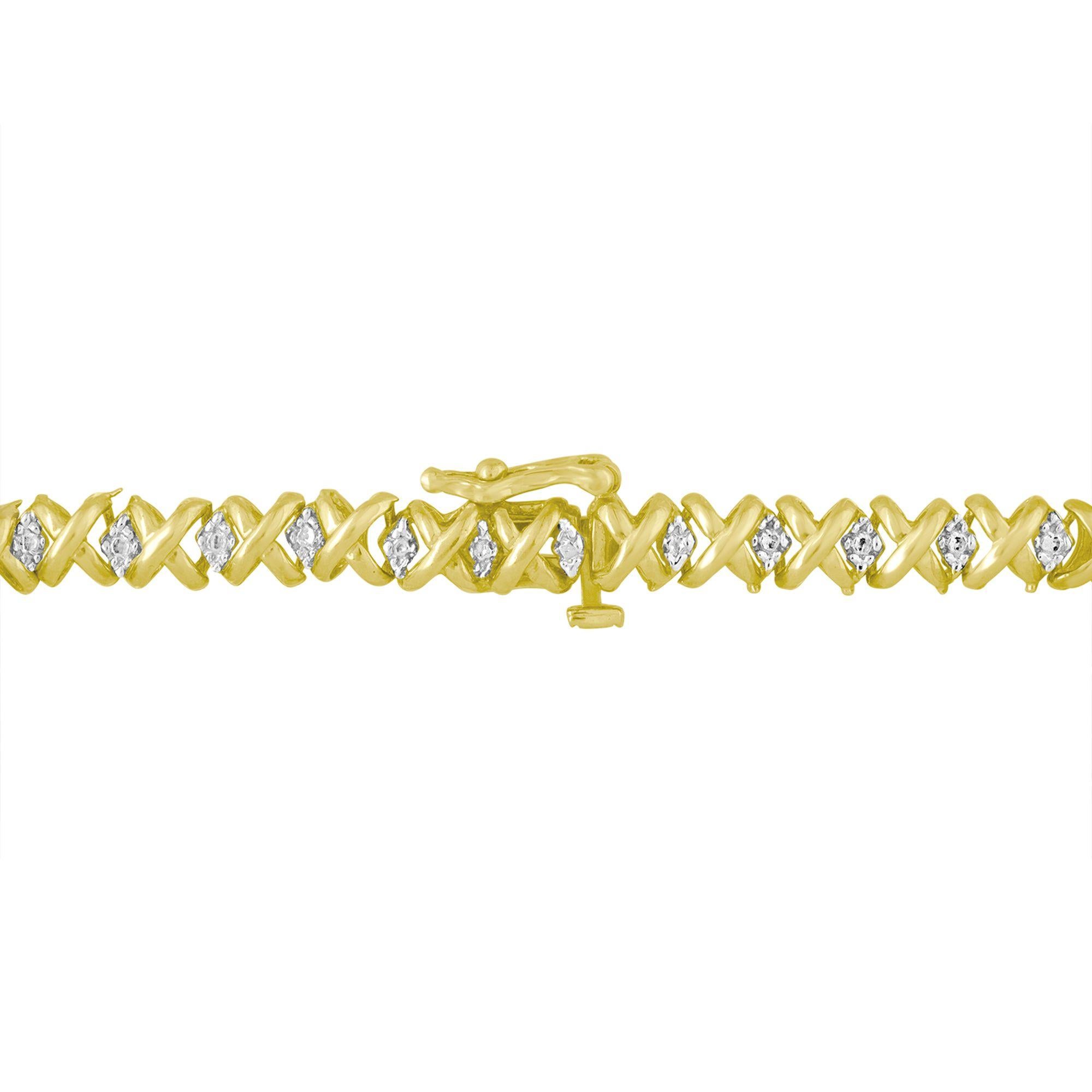 Round Cut 10K Yellow Gold 4.0 Carat Round Diamond Graduating Riviera Statement Necklace For Sale