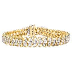 Bracelet Tennis Infinity en or jaune 10k 4.0 Cttw Diamond Triple Row