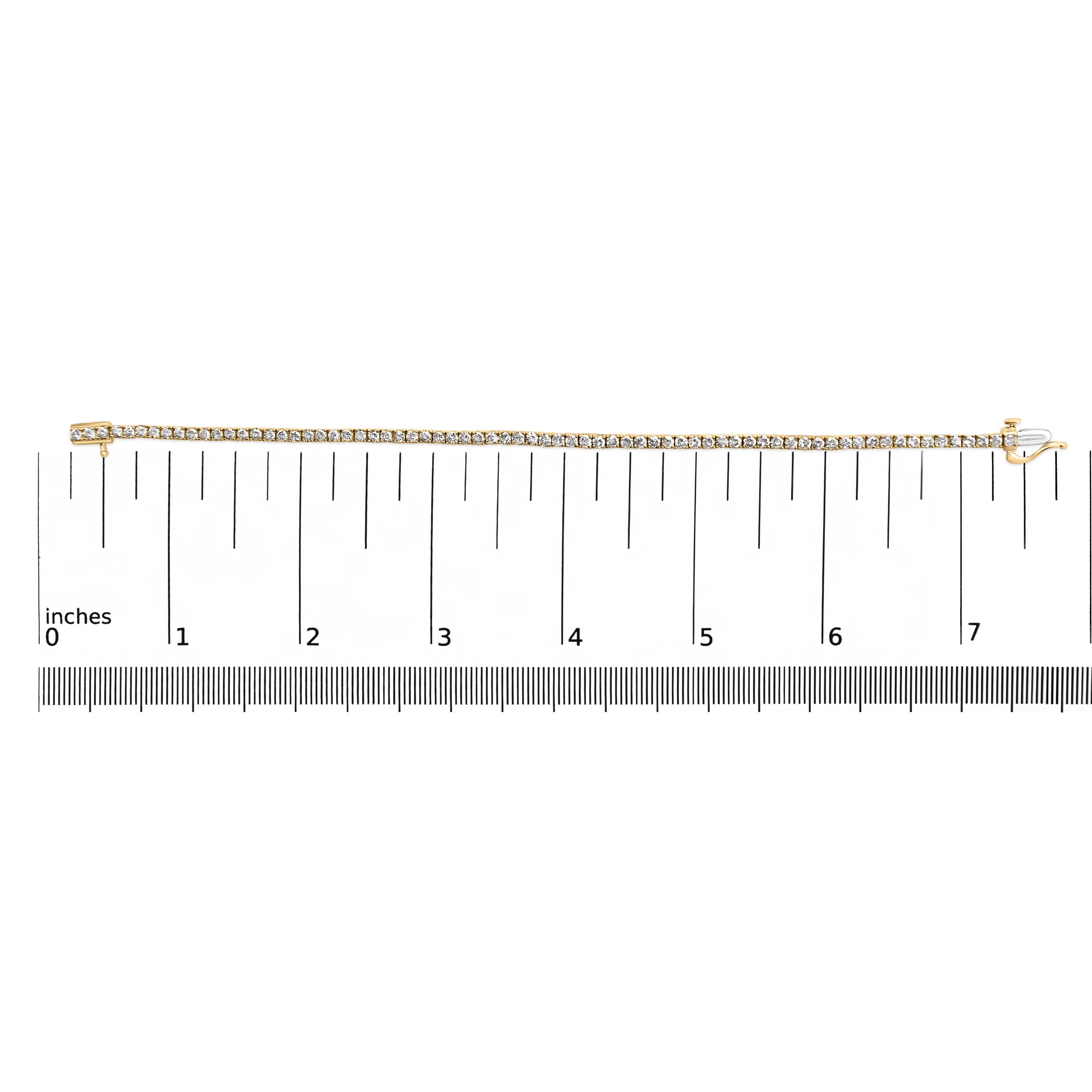 De las mujeres Brazalete de tenis de oro amarillo de 10 quilates con 4,0 qt de diamantes talla natural en venta