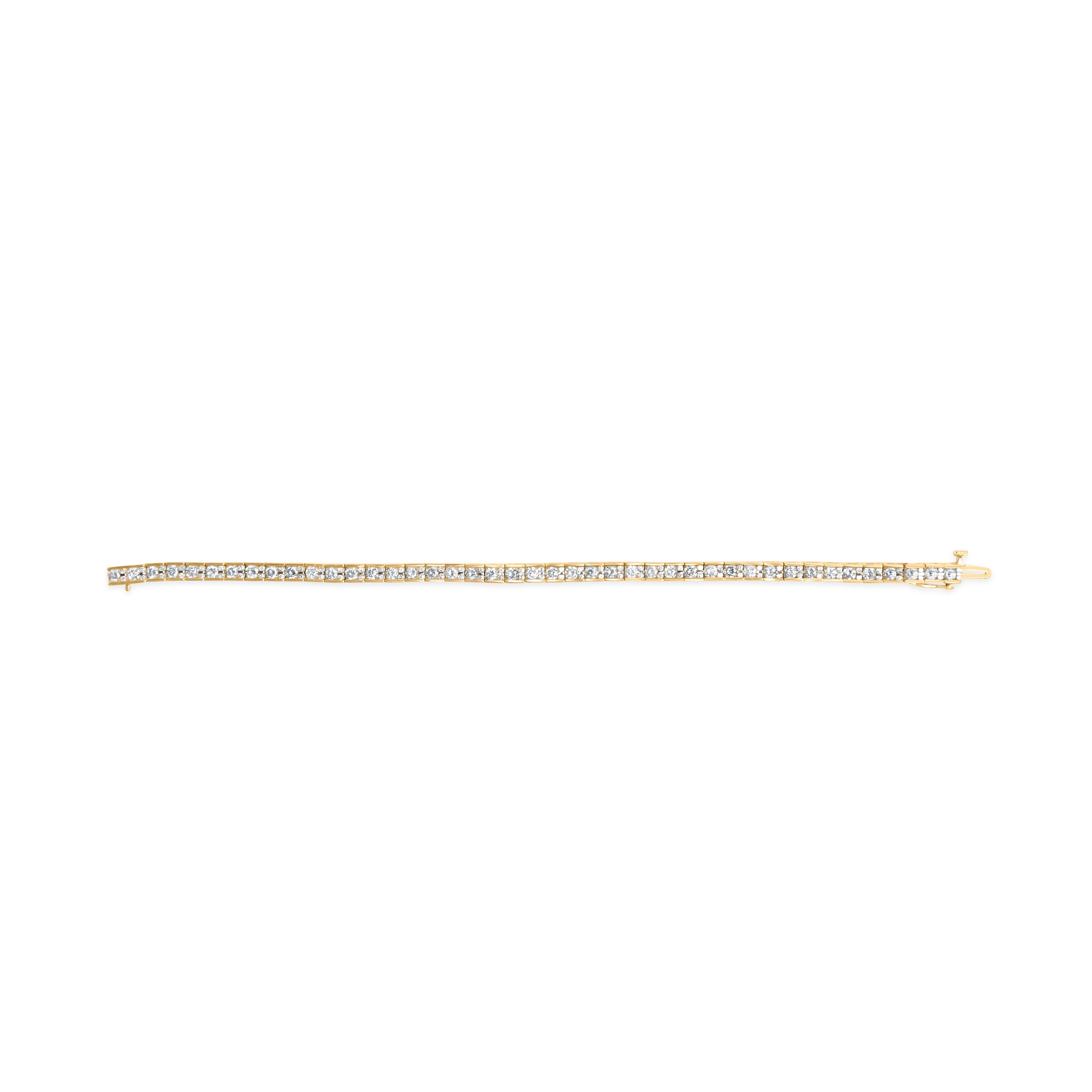 Round Cut 10K Yellow Gold 4.00 Cttw Channel Set Round Diamond Tennis 7