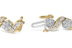 Bracciale in oro giallo 10K con diamanti da 4,00 Cttw e disegno a spirale da 7,50".