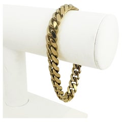 Oro giallo 10k 48,3g solido pesante 9,5 mm Bracciale Cubano a maglie 7,75