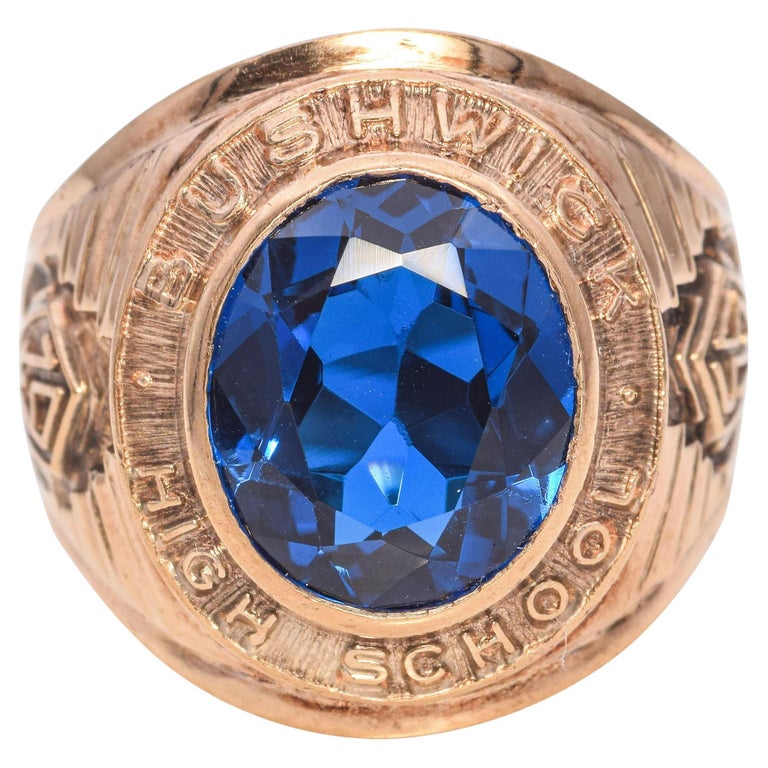 Oro giallo 10K 5,45 Anello Lab Spinel Bushwick High School