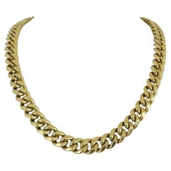 10k Yellow Gold 62.2g Hollow Thick 11mm Cuban Link Chain Necklace 22"