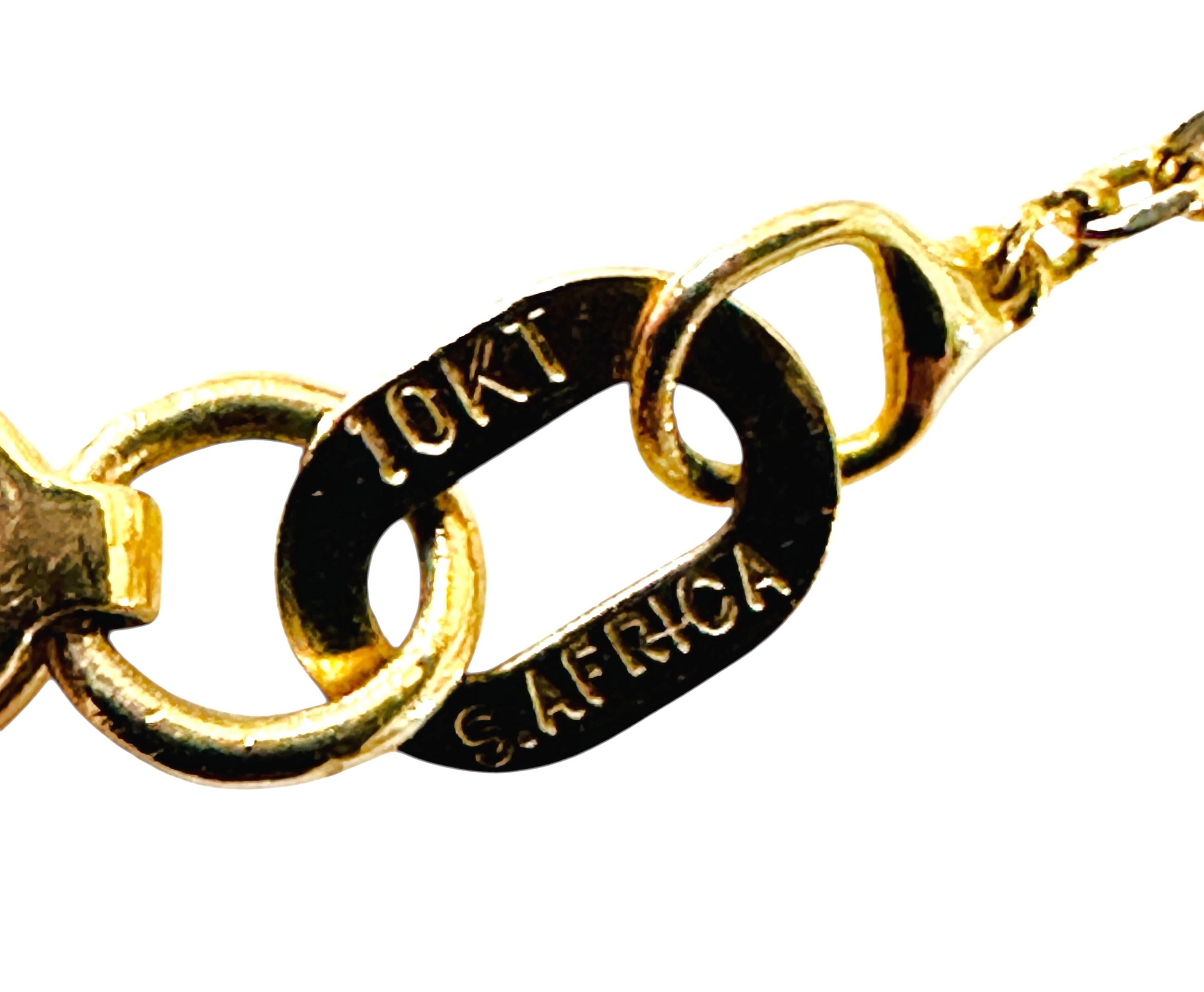 10K Yellow Gold .80 Carat Emerald & .04 Carat Diamond Necklace Pendant en vente 5