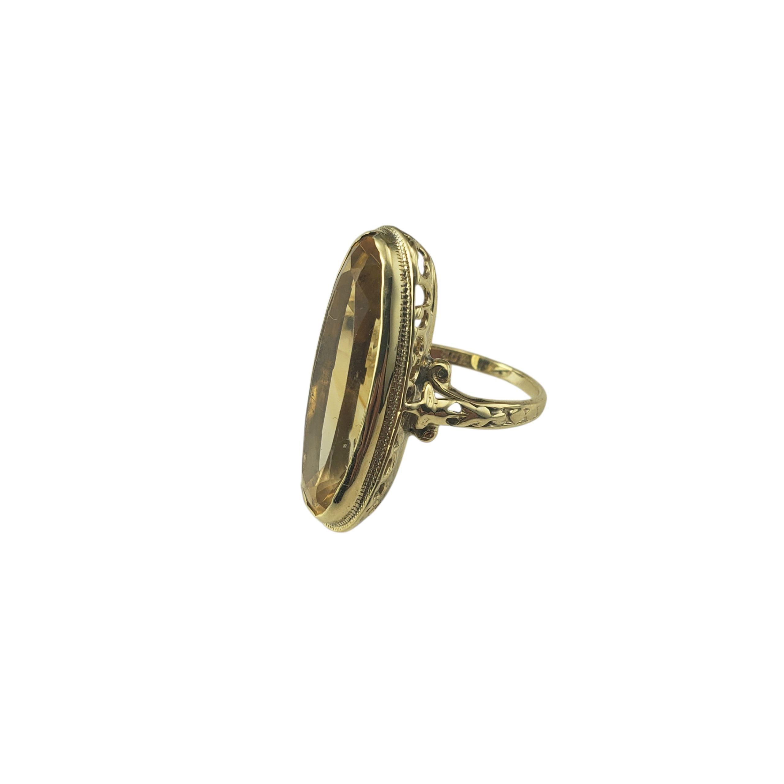 10K Yellow Gold and Citrine Ring Size 4.5 #22654 Bon état - En vente à Washington Depot, CT
