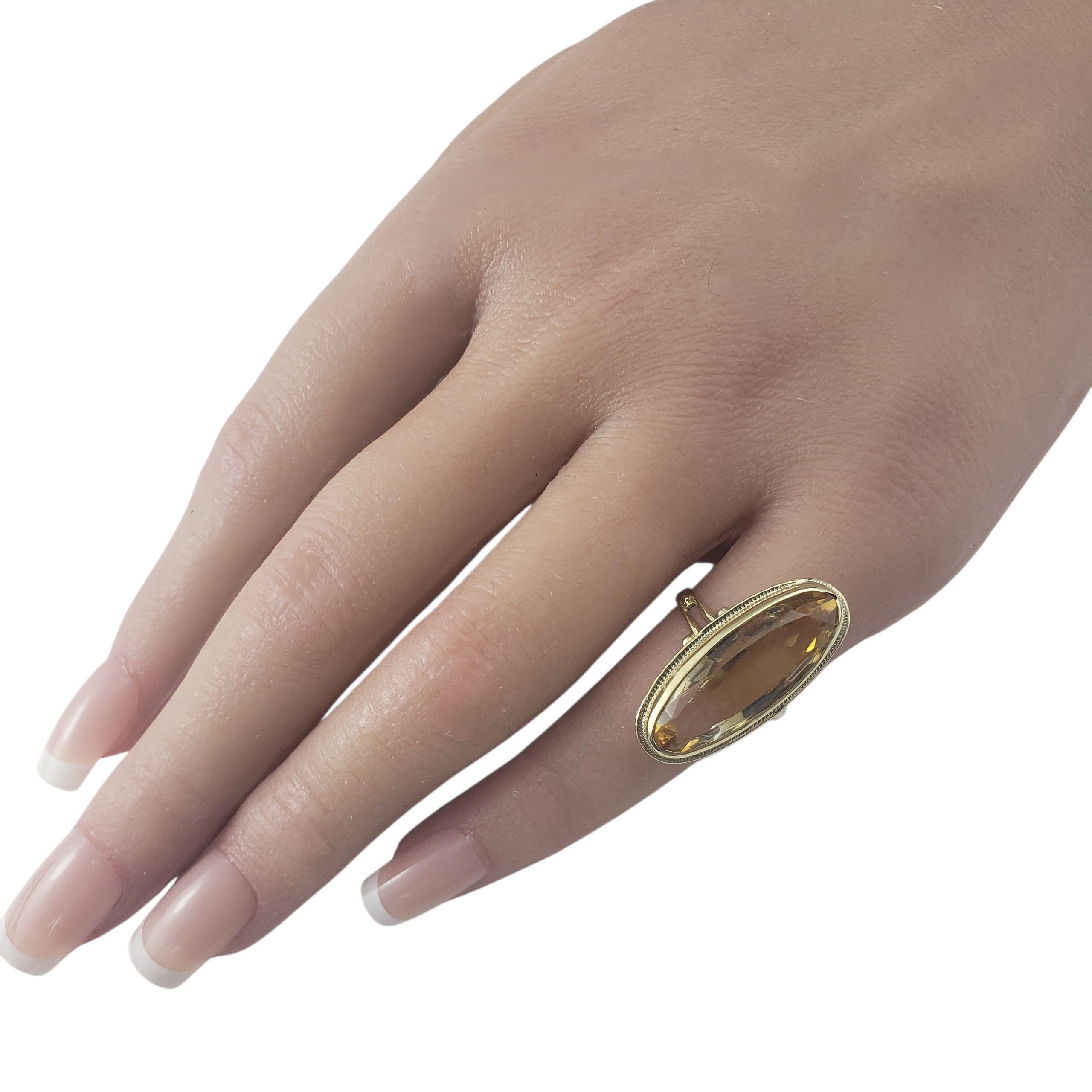 10K Yellow Gold and Citrine Ring Size 4.5 #22654 en vente 1