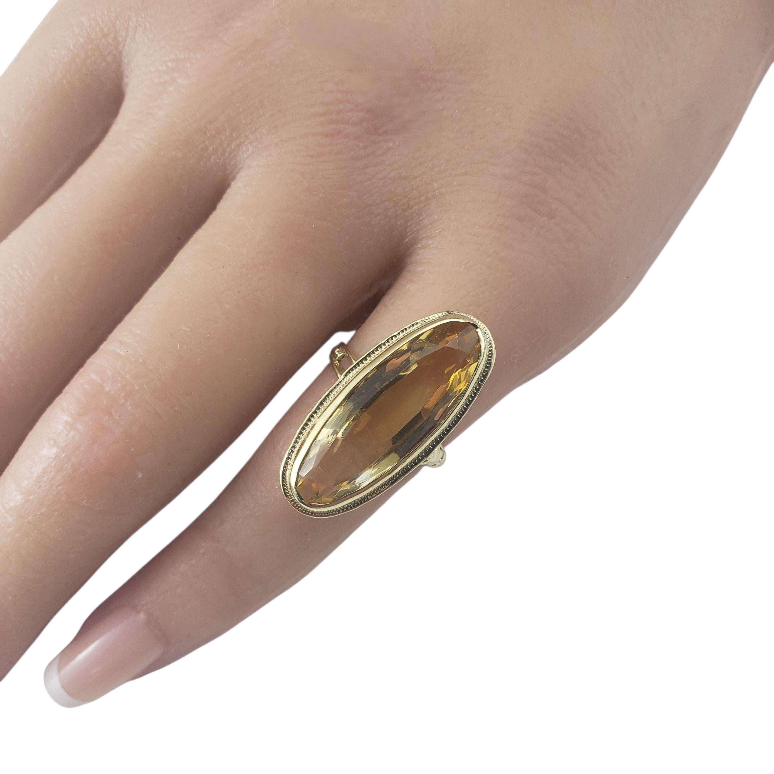 10K Yellow Gold and Citrine Ring Size 4.5 #22654 en vente 2