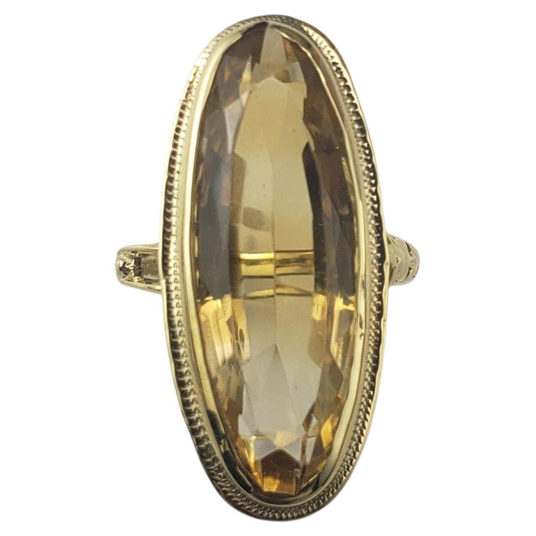 10K Yellow Gold and Citrine Ring Size 4.5 #22654