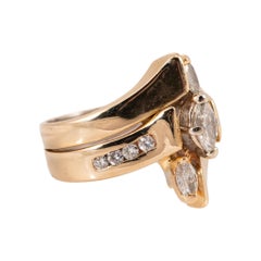 10k Yellow Gold and Diamond Anniversary Wedding Ring Stack