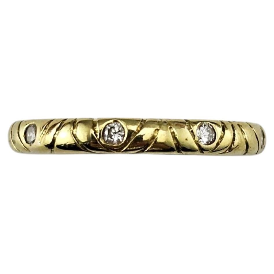10K Gelbgold und Diamant strukturierte Band Ring Größe 8 #24214 im Angebot