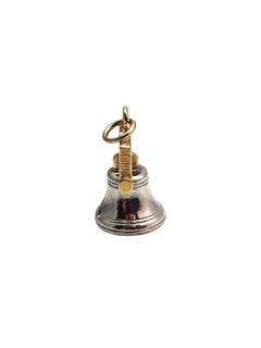 10K Yellow Gold and Silver Mixed Metal Liberty Bell Charm #25275