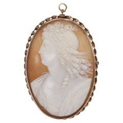 10K Yellow Gold Antique Carved Shell Cameo