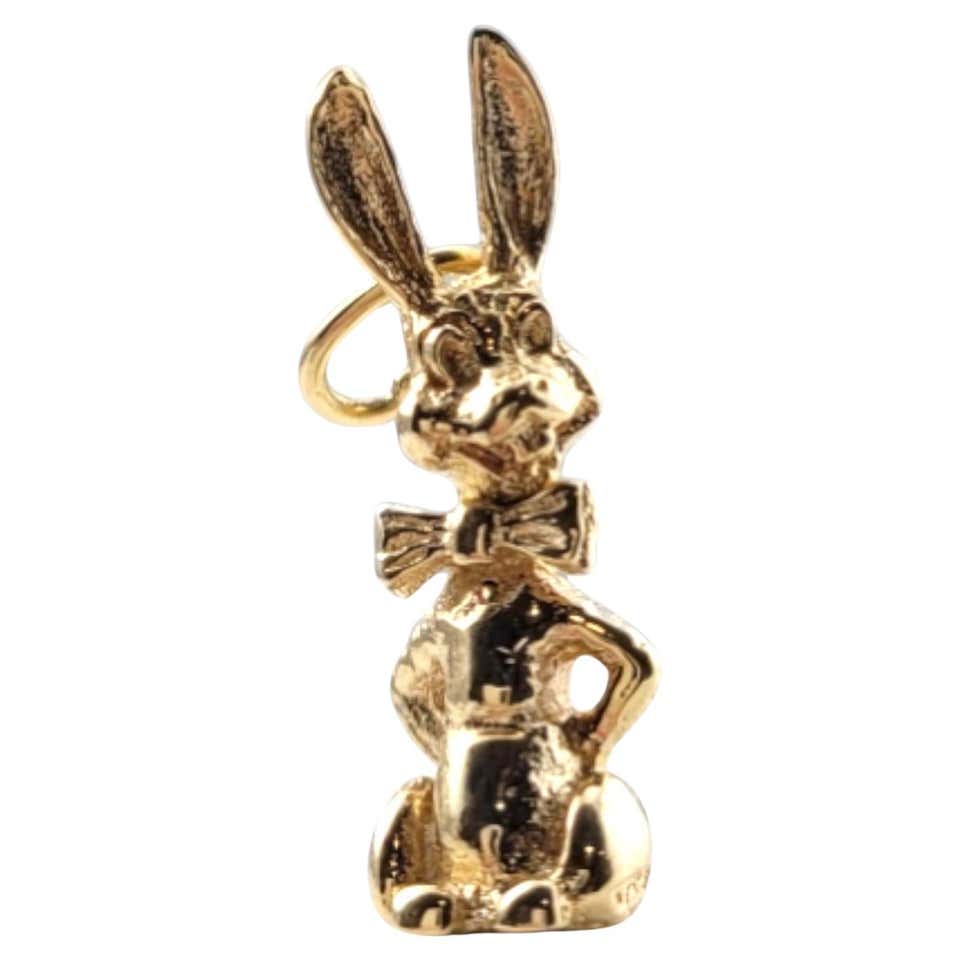 10 Karat Yellow Gold Rabbit Charm For Sale at 1stDibs | gold bunny ...