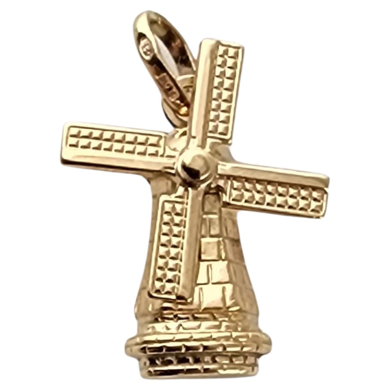 10K Yellow Gold Articulating Windmill Charm #23973