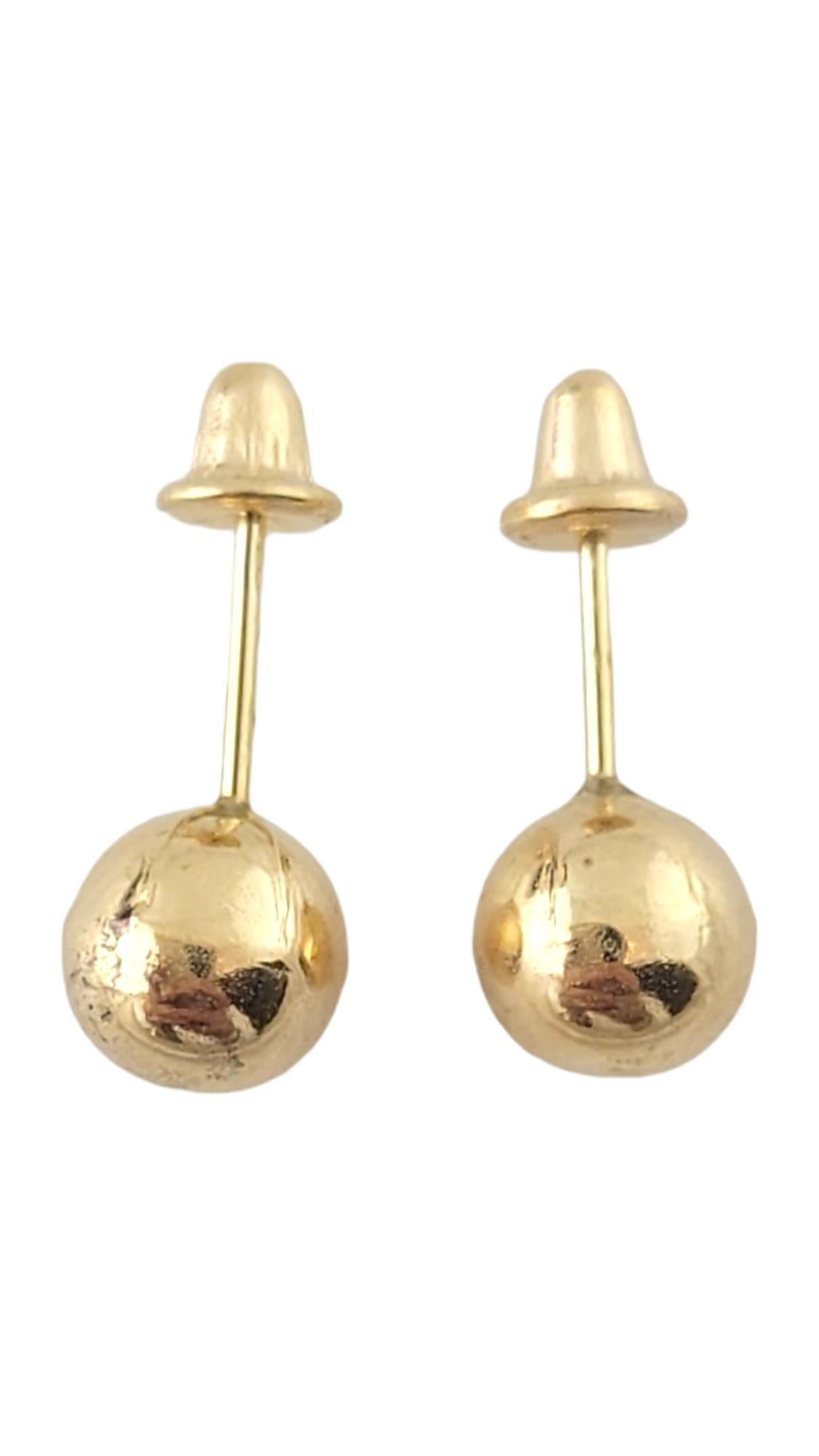 10K Yellow Gold Ball Stud Earrings #16382 In Good Condition For Sale In Washington Depot, CT