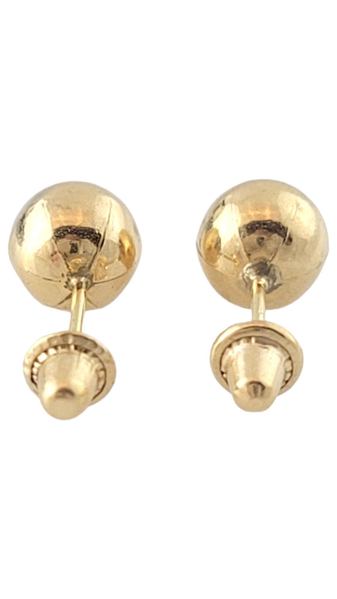 Women's 10K Yellow Gold Ball Stud Earrings #16382 For Sale