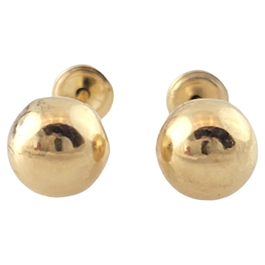 10K Yellow Gold Ball Stud Earrings #16382 For Sale