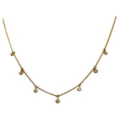 10k Yellow Gold Bezel "Diamonds by The Yard" Necklace with Appraisal