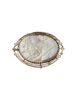 10K Yellow Gold Cameo Brooch/Pendant #24014