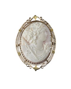 10K Yellow Gold Cameo Brooch/Pendant #24014
