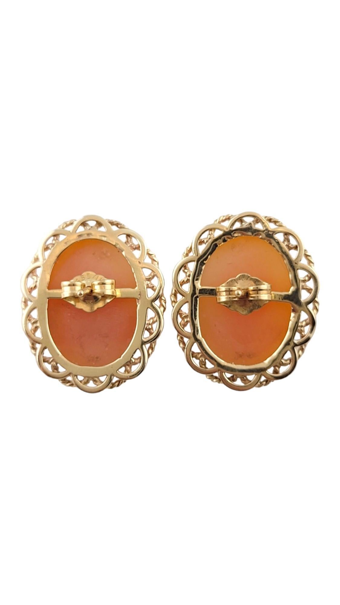 Women's 10K Yellow Gold Cameo Earrings #18154 For Sale