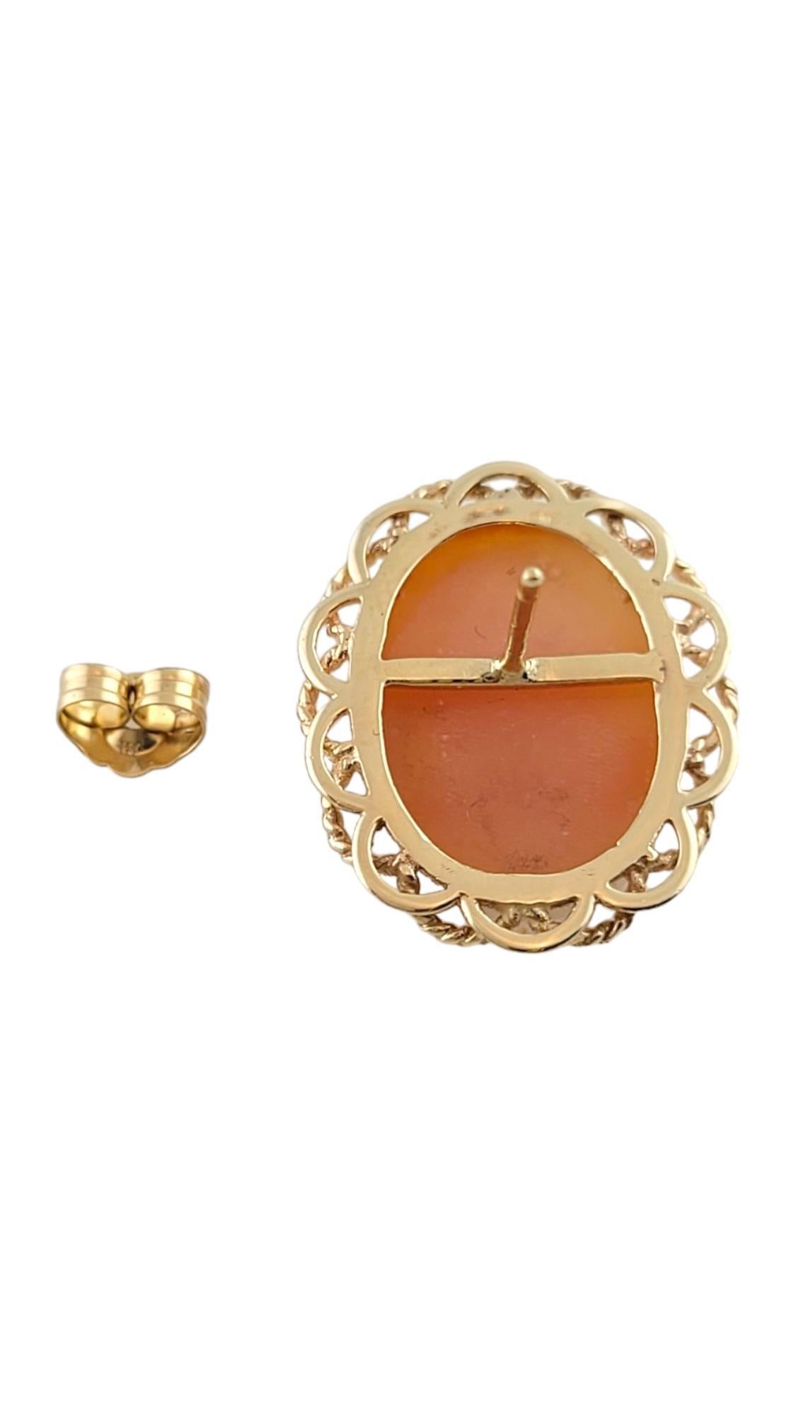10K Yellow Gold Cameo Earrings #18154 For Sale 1