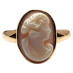 10K Yellow Gold Cameo Ring Size 4.5 #25668