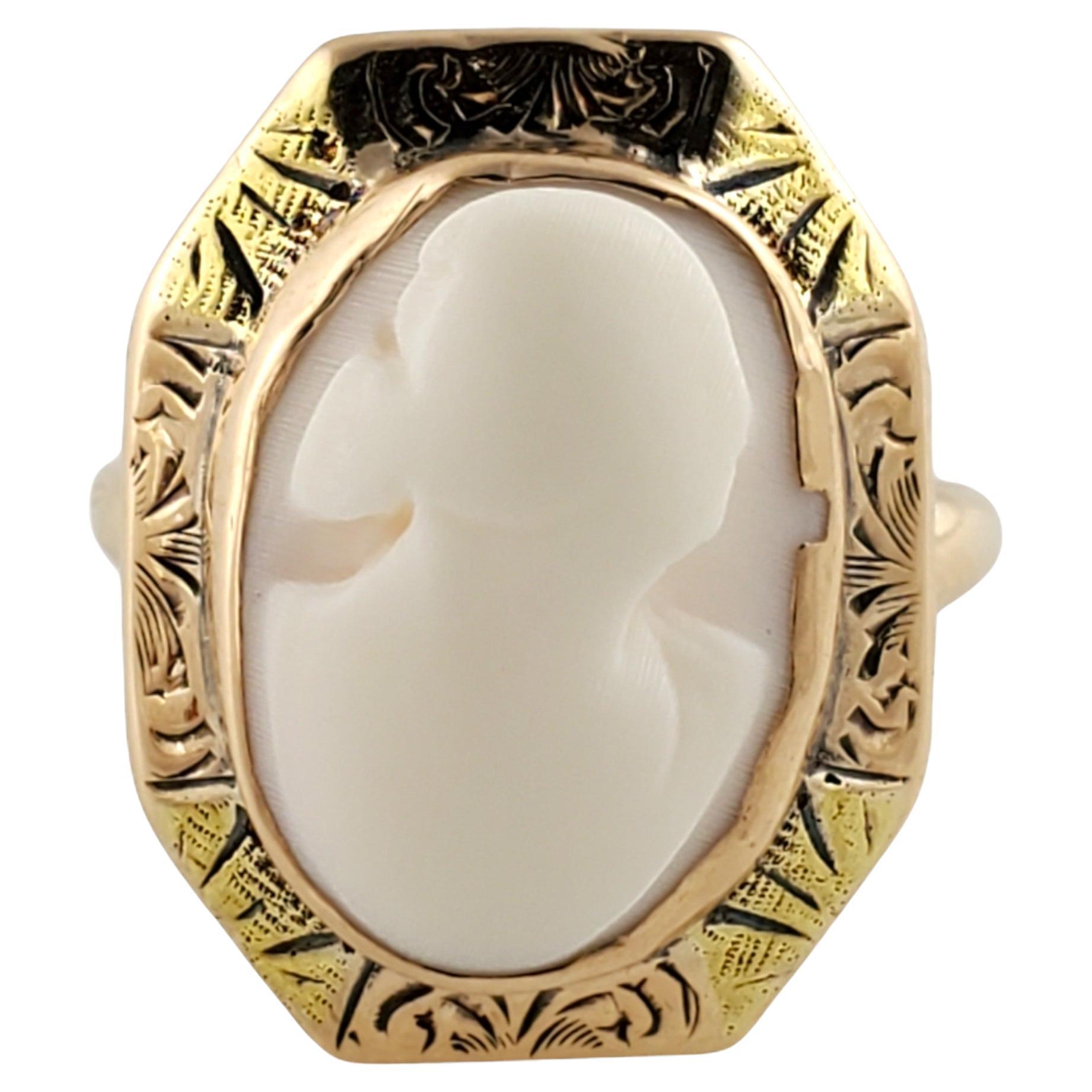 10k Yellow Gold Cameo Ring For Sale