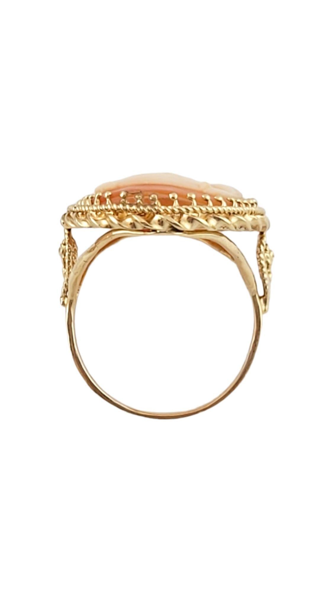 10K Yellow Gold Cameo Ring Size 8 3/4 #14571 In Good Condition For Sale In Washington Depot, CT