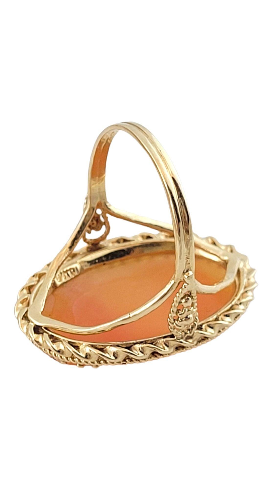 Women's 10K Yellow Gold Cameo Ring Size 8 3/4 #14571 For Sale