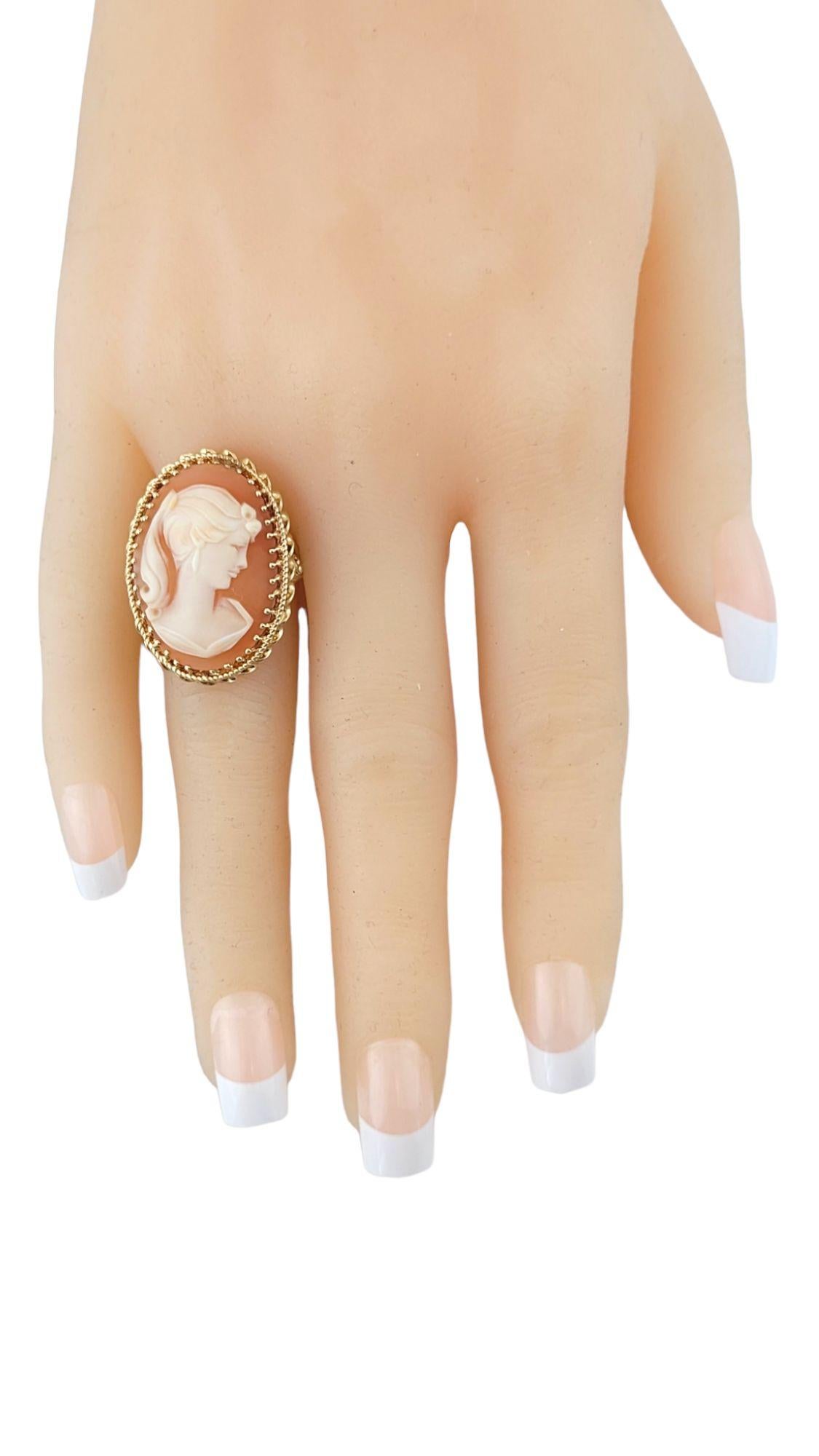 10K Yellow Gold Cameo Ring Size 8 3/4 #14571 For Sale 2