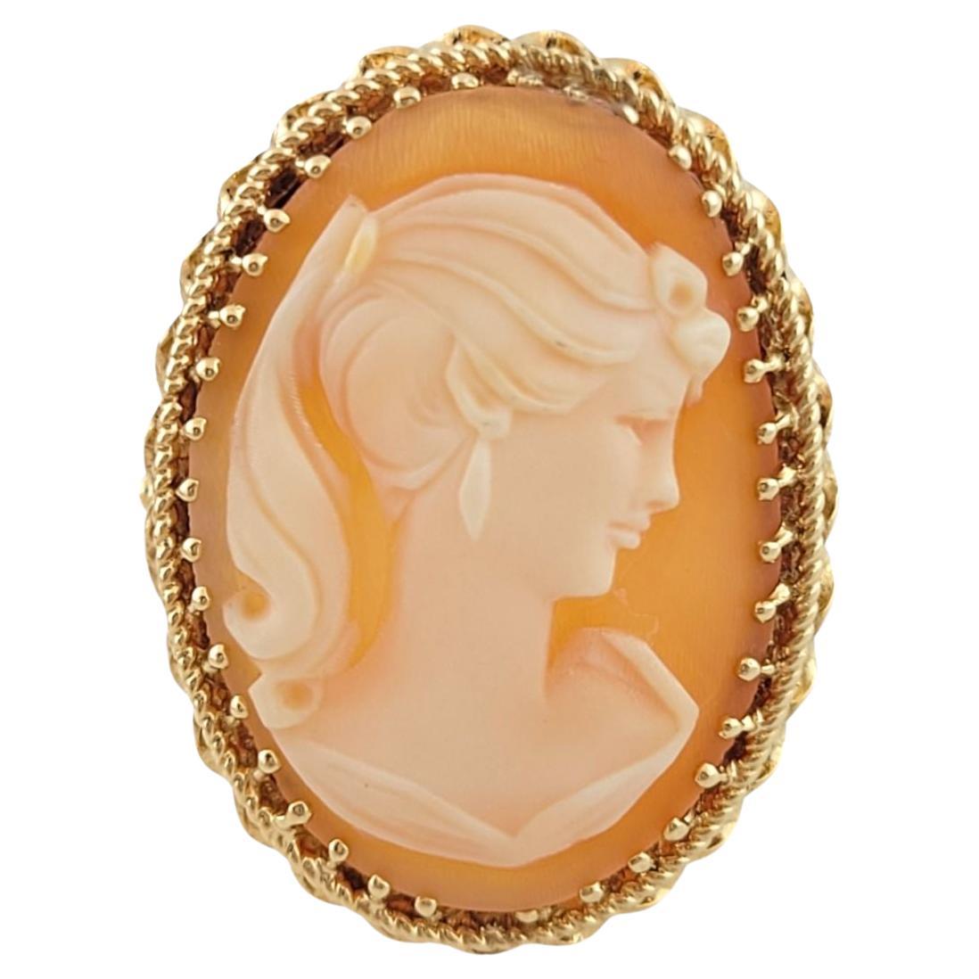 10K Yellow Gold Cameo Ring Size 8 3/4 #14571 For Sale