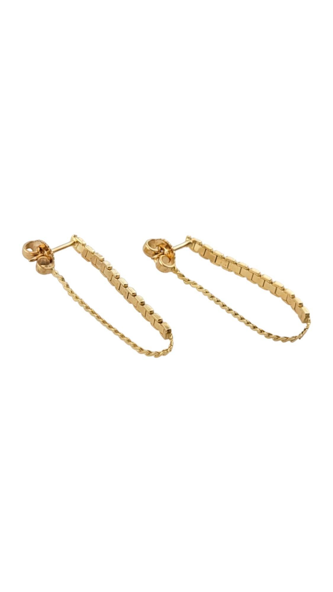 10K Yellow Gold Chain Dangle Earrings #14315 In Good Condition For Sale In Washington Depot, CT