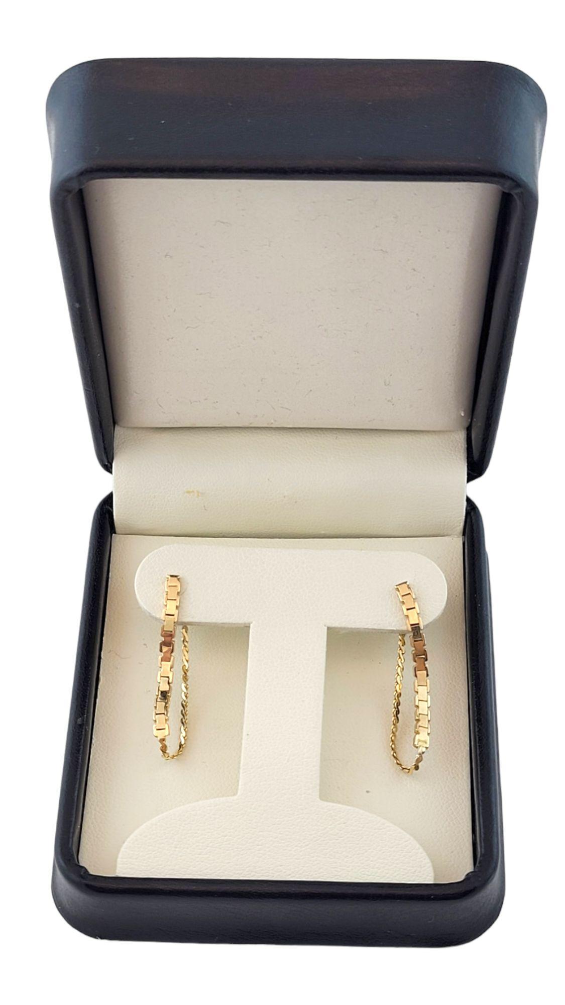 10K Yellow Gold Chain Dangle Earrings #14315 For Sale 1