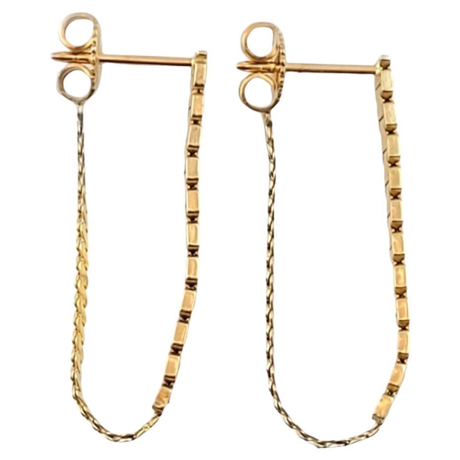 10K Yellow Gold Chain Dangle Earrings #14315 For Sale