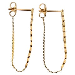 10K Yellow Gold Chain Dangle Earrings #14315