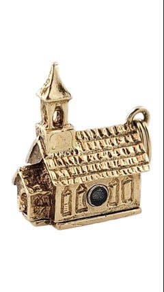 10K Yellow Gold Church Pendant w/ Lord's Prayer Stanhope #15934