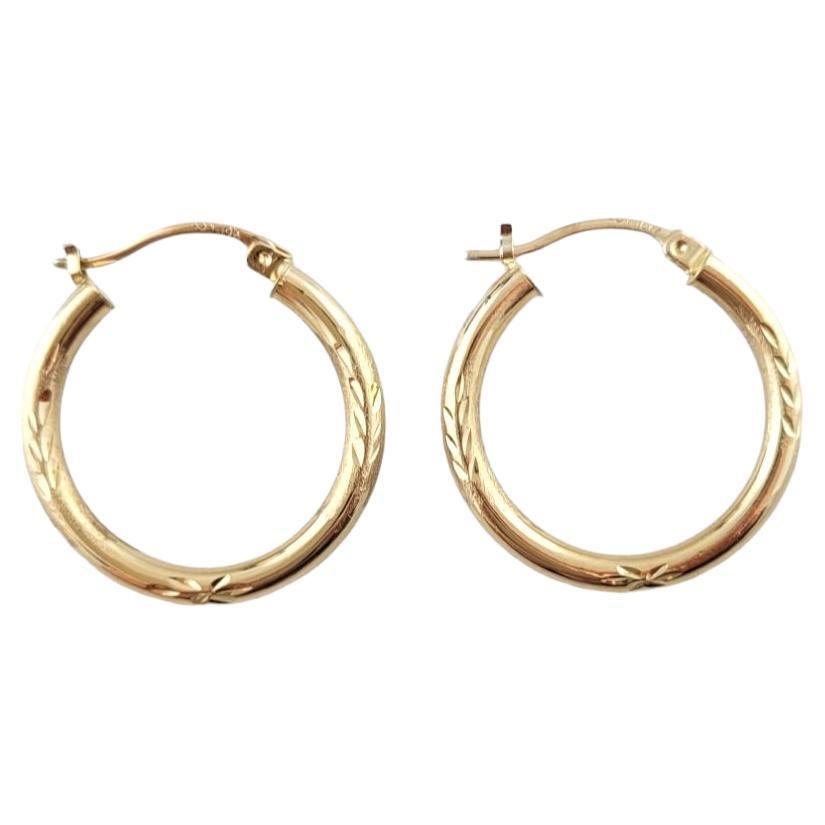 10K Yellow Gold Circle Hoop Earrings #16781 For Sale