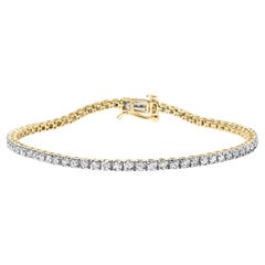 Bracelet de tennis en or jaune 10K avec diamants classiques 3.0 Cttw