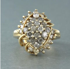 10k Yellow Gold Cocktail Ring with 1.75ct Brilliant-Cut Diamonds