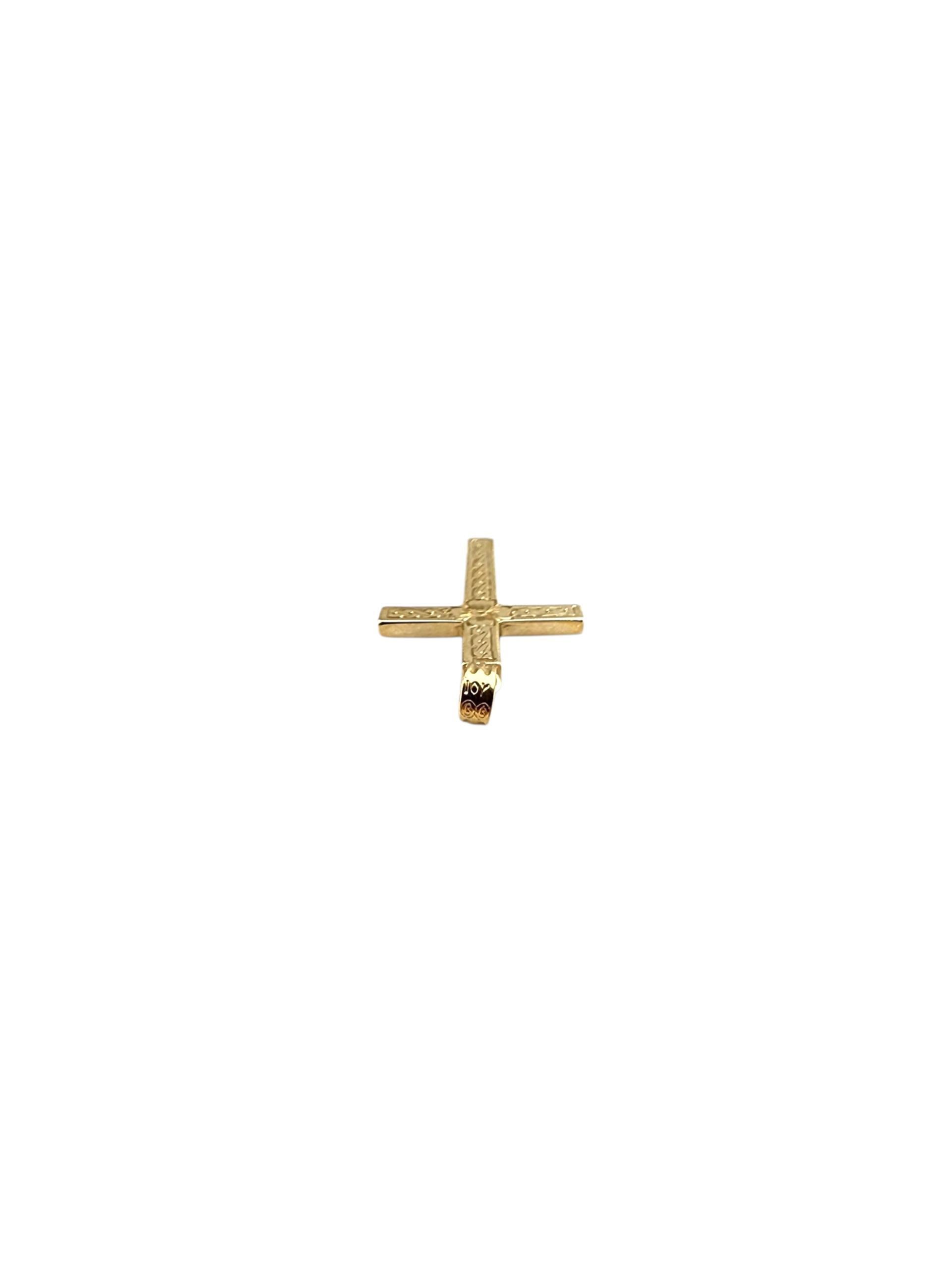 Ciondolo a forma di croce in oro giallo 10K #22345 in vendita 3