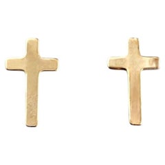 10K Gelbgold Kreuz Ohrstecker #24368