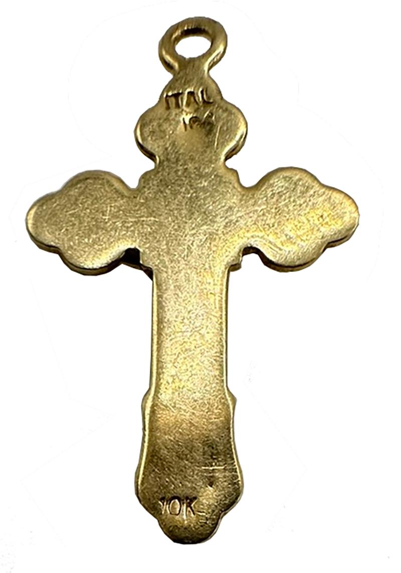10K Yellow Gold Crucifix Charm For Sale 1