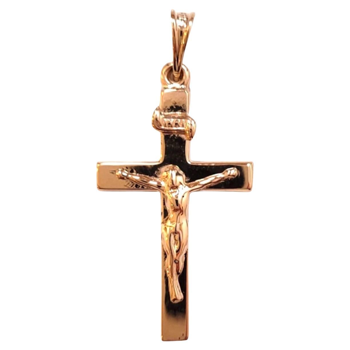 10K Yellow Gold Crucifix Charm Pendant #20528