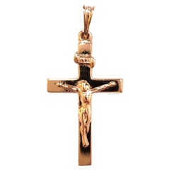 10K Yellow Gold Crucifix Charm Pendant #20528