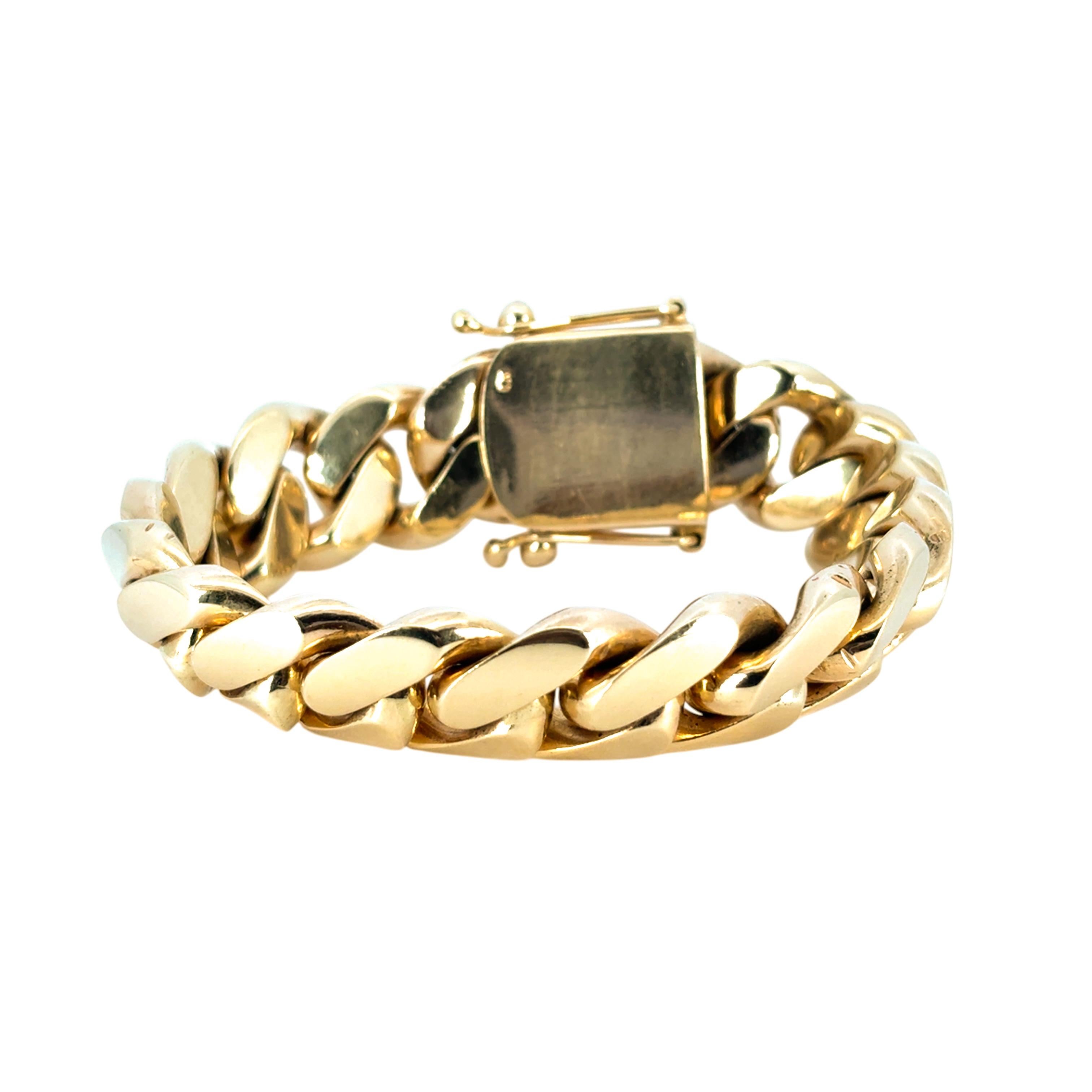 Bracelet à maillons cubains en or jaune 10 carats en vente 5