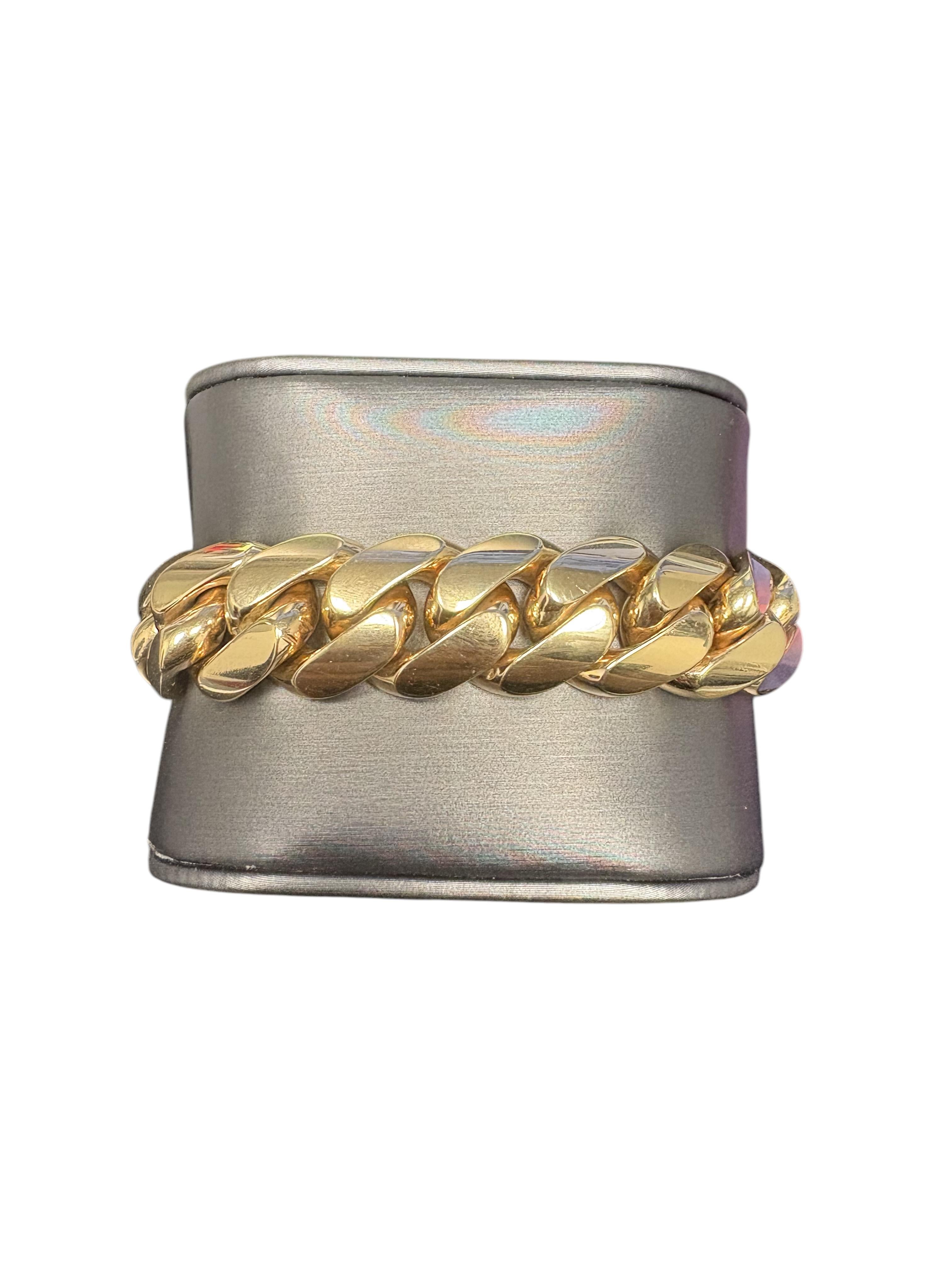 Bracelet à maillons cubains en or jaune 10 carats en vente 6