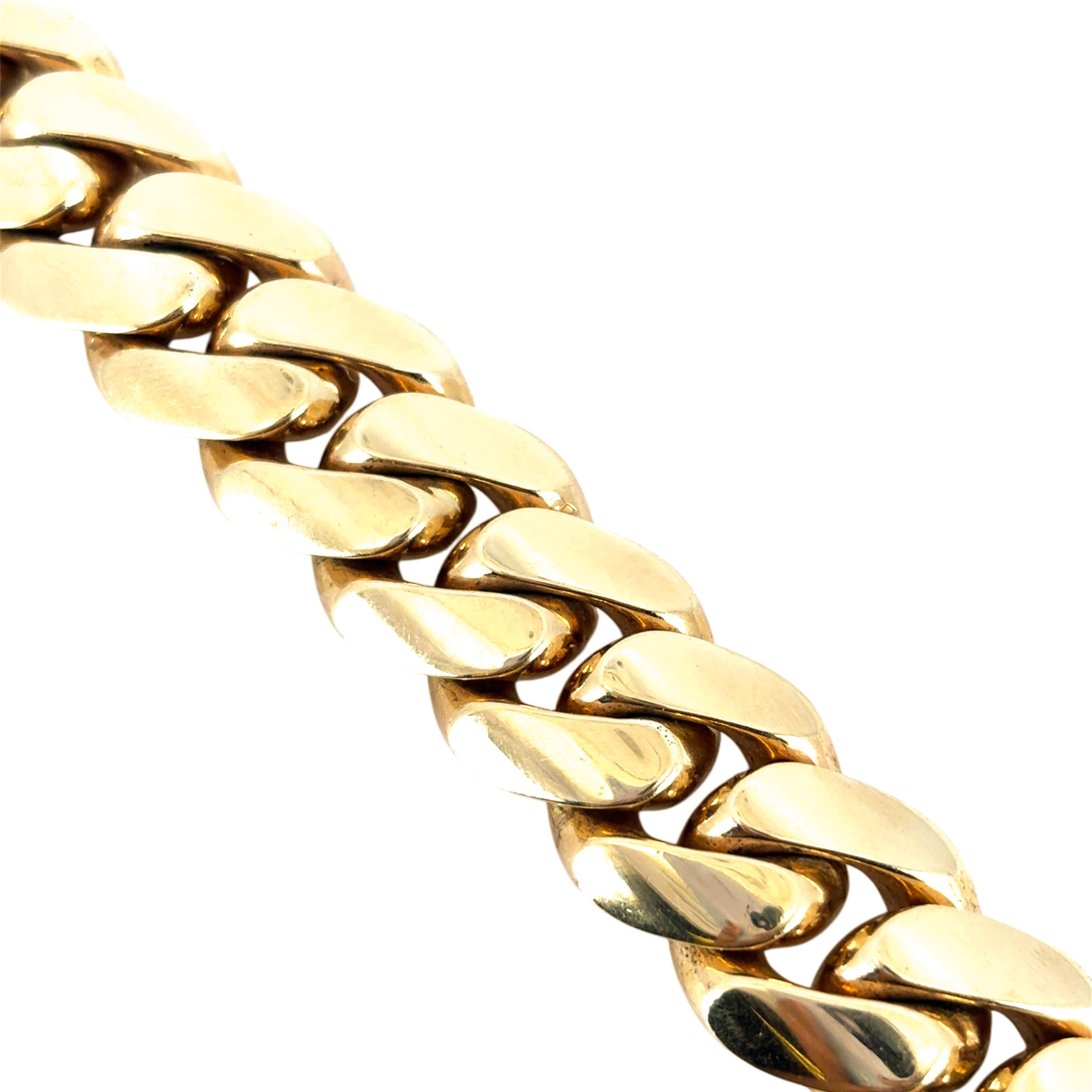 Bracelet à maillons cubains en or jaune 10 carats en vente 7